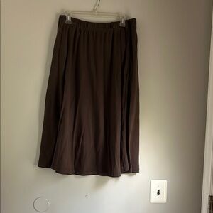 Woman Within Chocolate Brown Midi Skirt